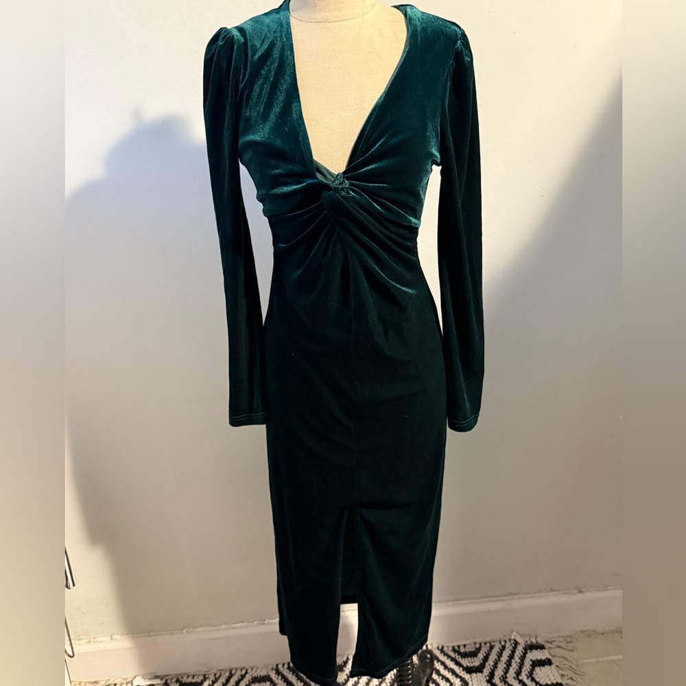 Petal & Pup Deep Green Long Sleeve Dress